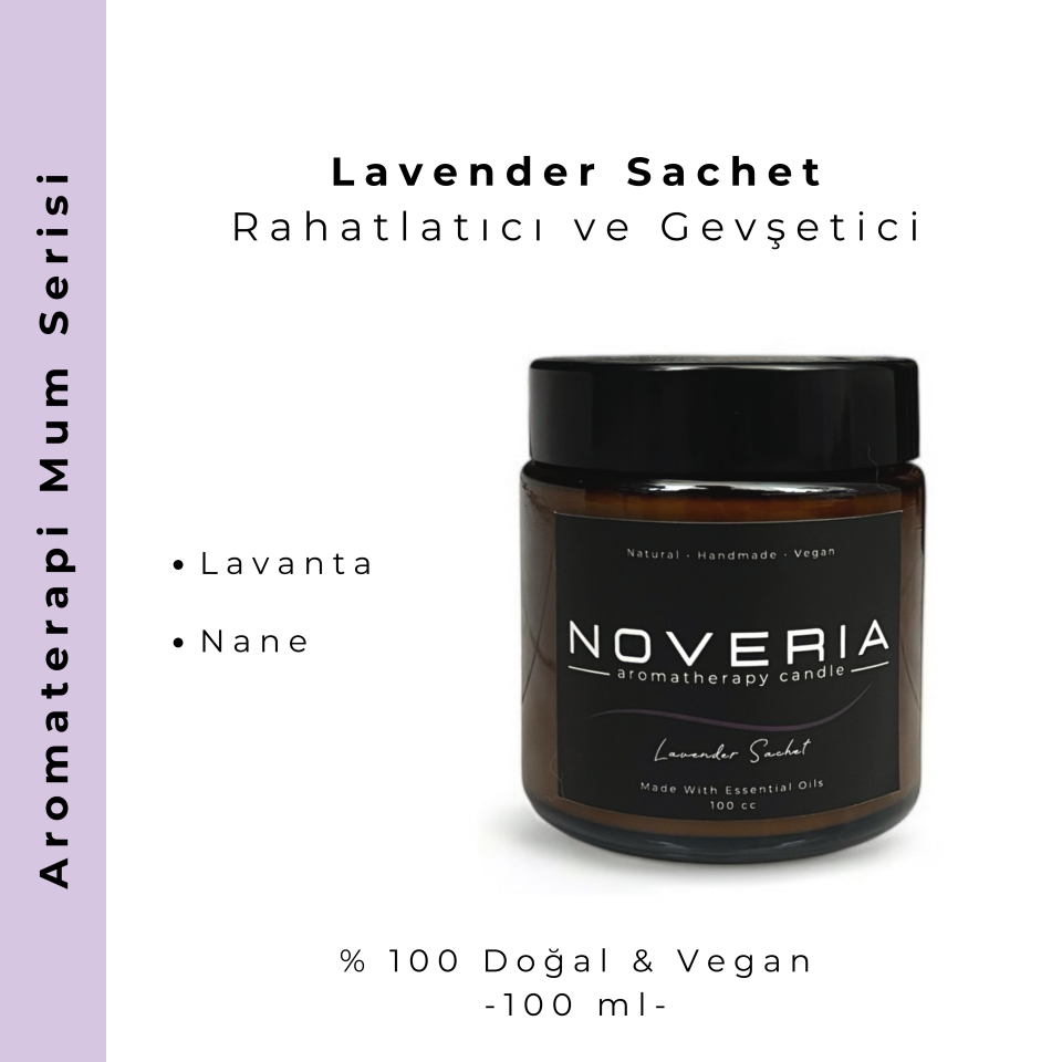 Lavender Sachet – Lavanta & Nane Aromaterapi Soya Mum | Doğal, Vegan 100 ml