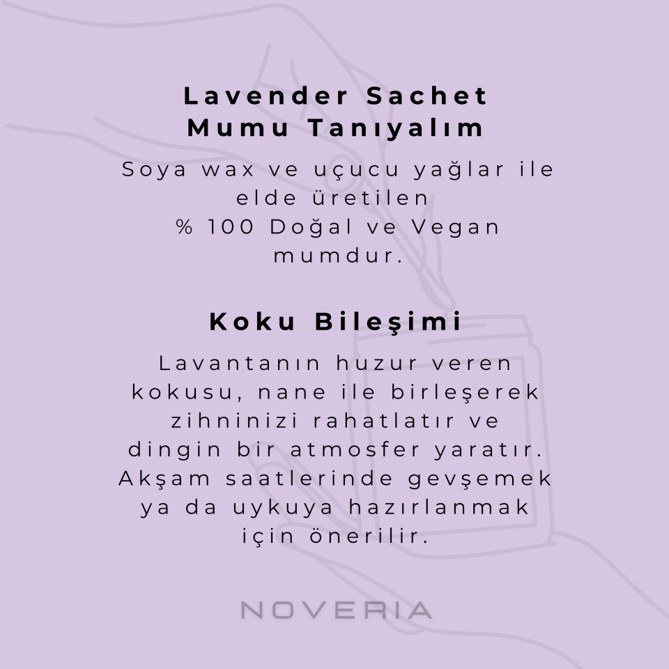 Lavender Sachet – Lavanta & Nane Aromaterapi Soya Mum | Doğal, Vegan 100 ml