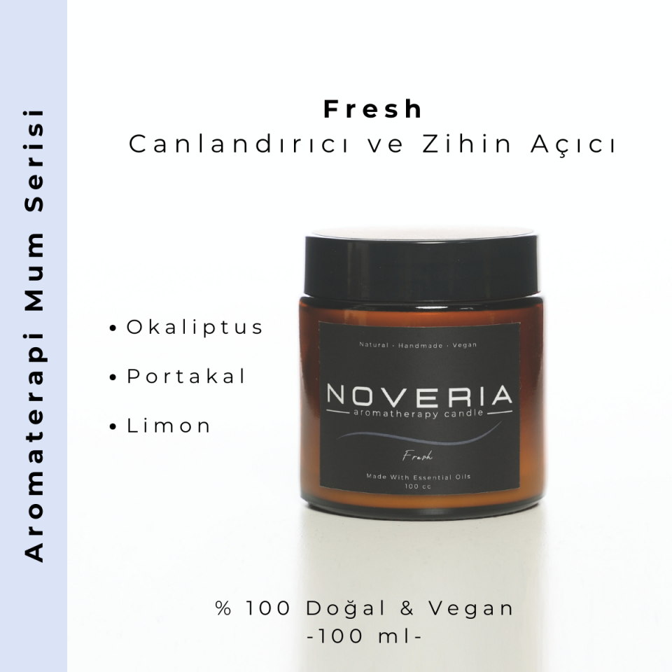 Fresh – Okaliptüs, Portakal & Limon Aromaterapi Soya Mum | Doğal, Vegan 100 ml