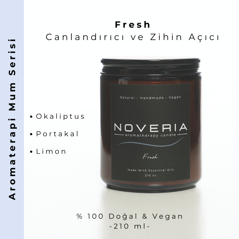 Fresh – Okaliptüs, Portakal & Limon Aromaterapi Soya Mum | Doğal, Vegan 210 ml